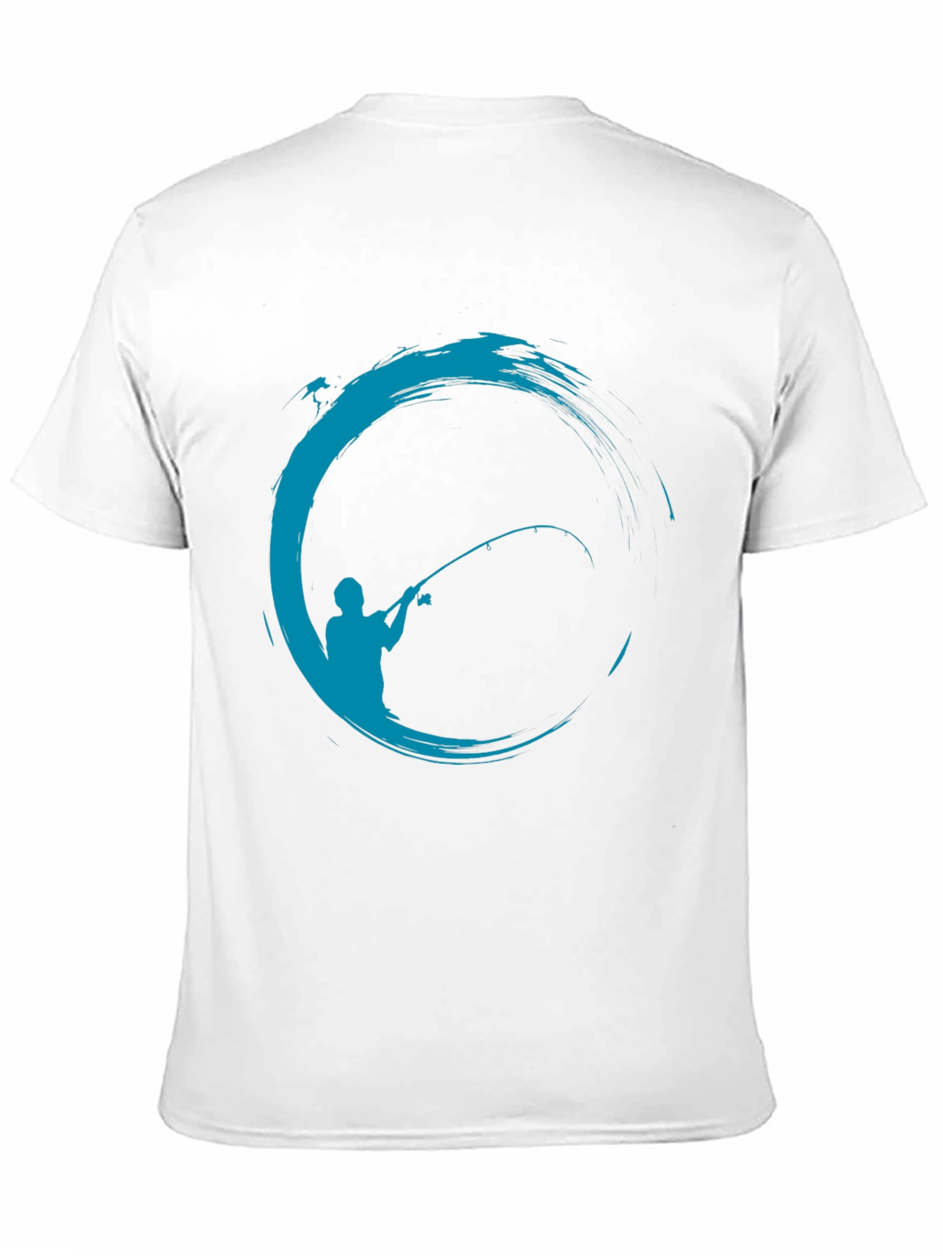 Fishing Graphic T-Shirt - Black Cotton Blend