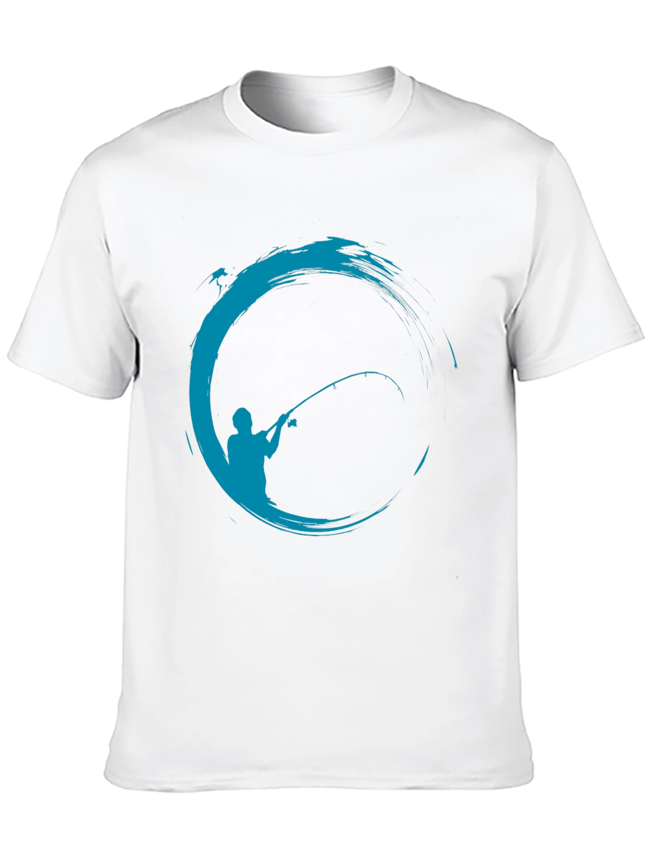 Fishing Graphic T-Shirt - Black Cotton Blend