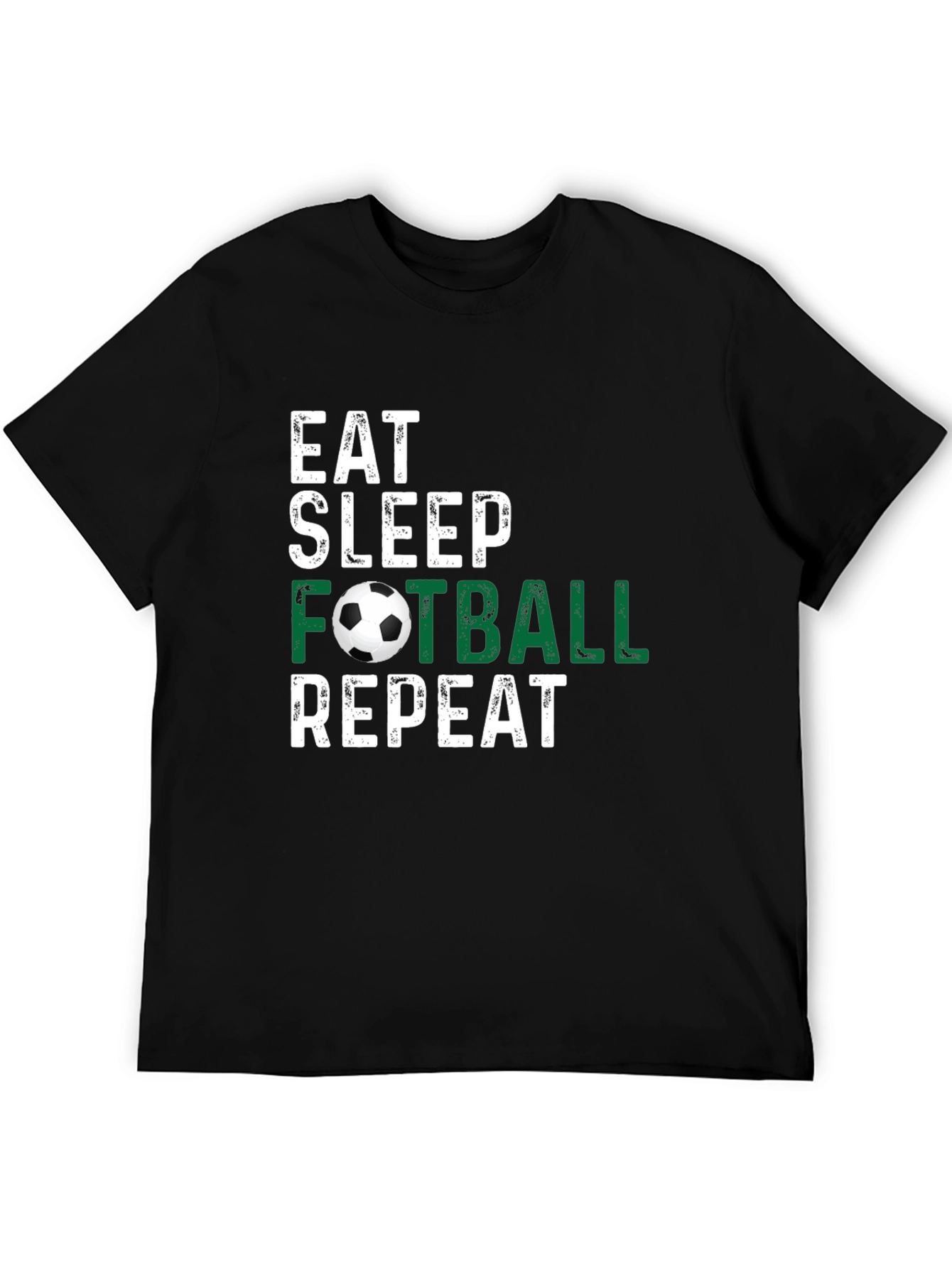 Eat Sleep Football Repeat Black T-Shirt
