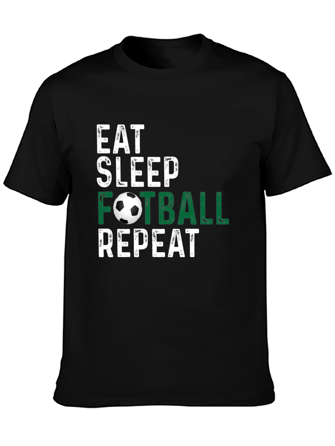 Eat Sleep Football Repeat Black T-Shirt