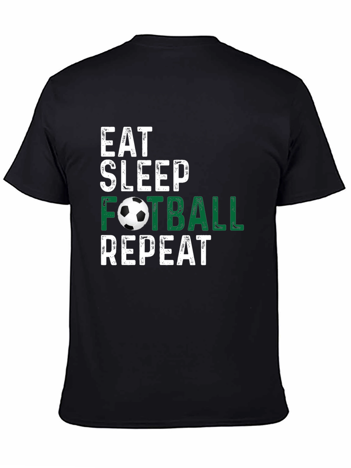 Eat Sleep Football Repeat Black T-Shirt