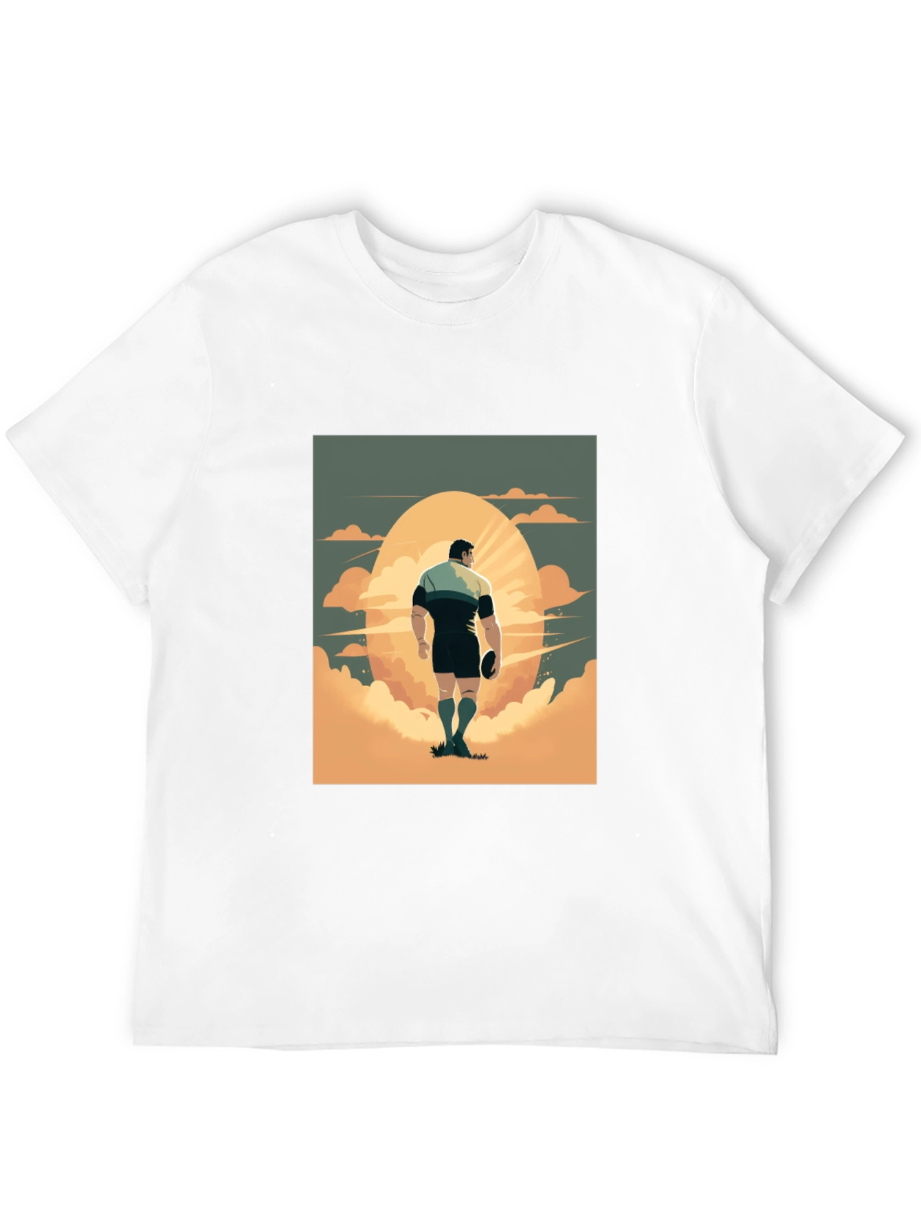 Rugby Player Graphic Tee - Black