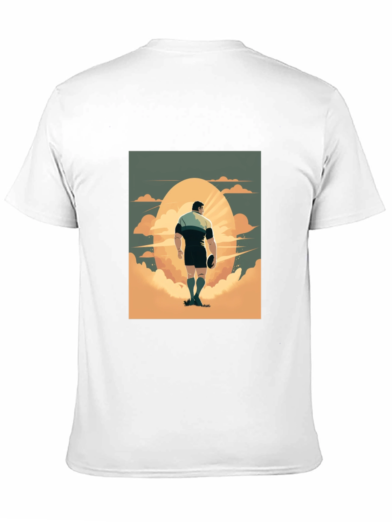 Rugby Player Graphic Tee - Black