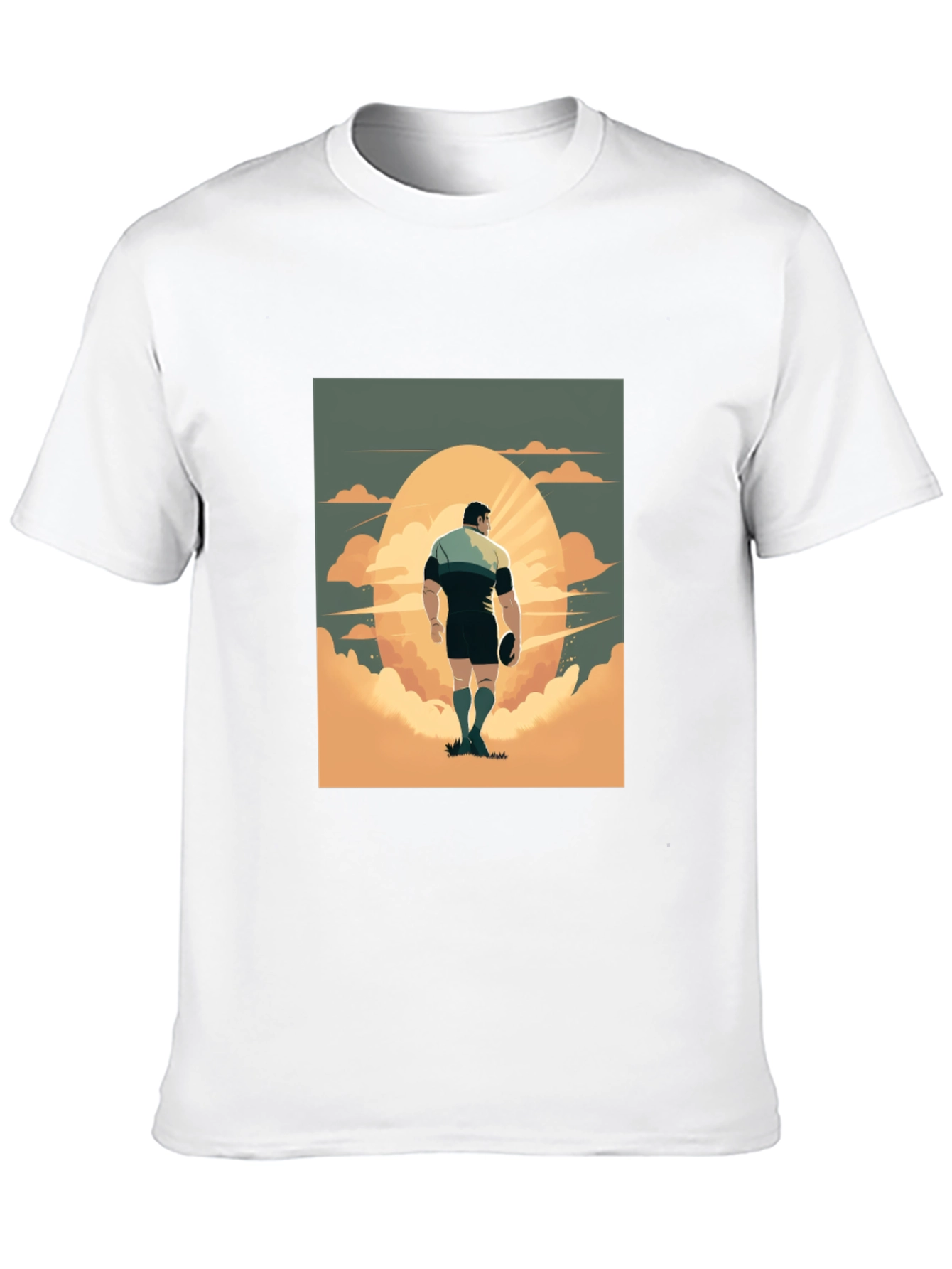 Rugby Player Graphic Tee - Black
