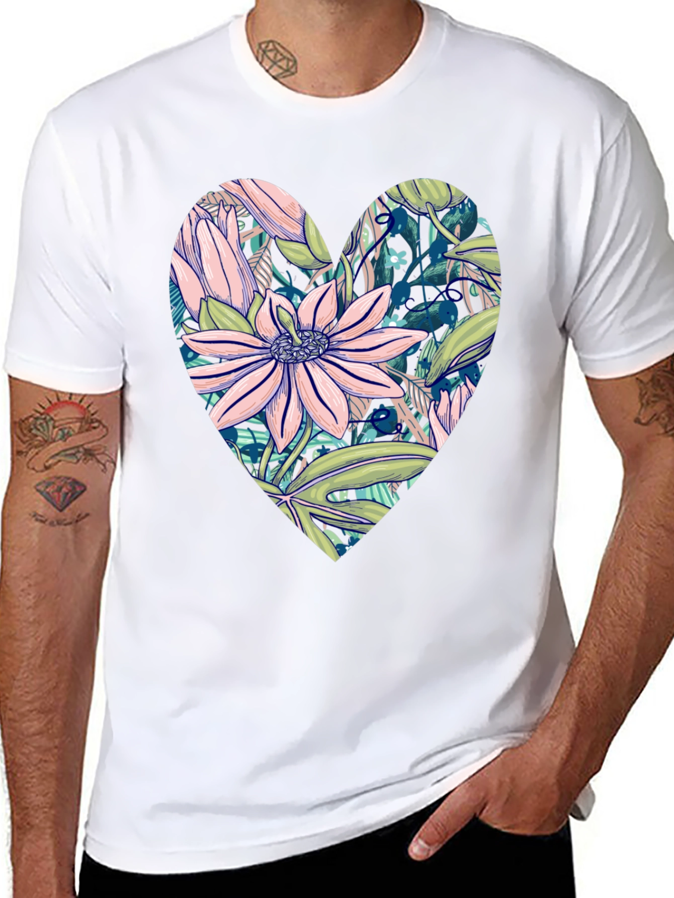 Floral Heart Graphic T-Shirt