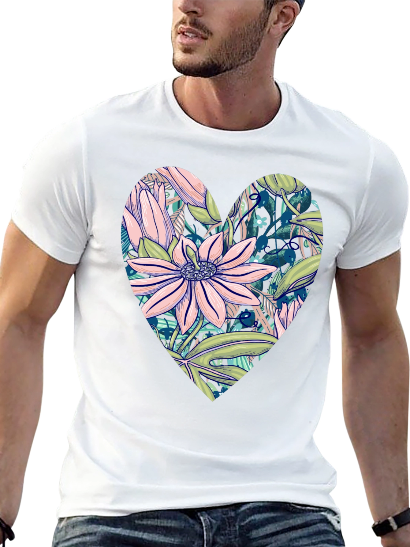 Floral Heart Graphic T-Shirt