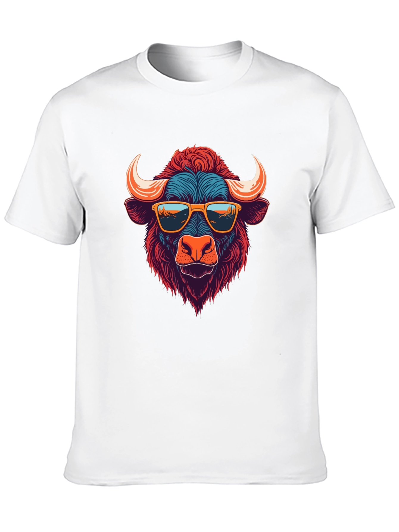 Cool Buffalo Graphic Tee - Black Cotton T-Shirt
