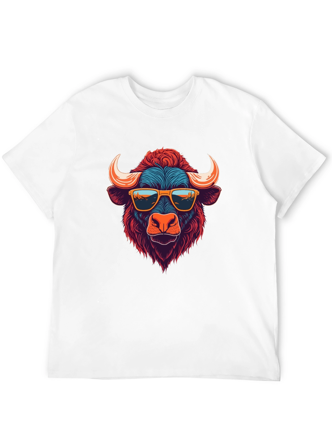 Cool Buffalo Graphic Tee - Black Cotton T-Shirt