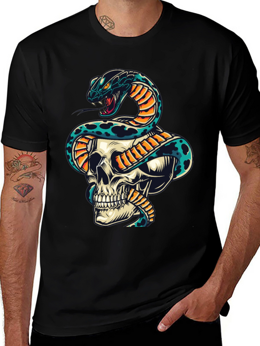 Skull and Snake Graphic T-Shirt