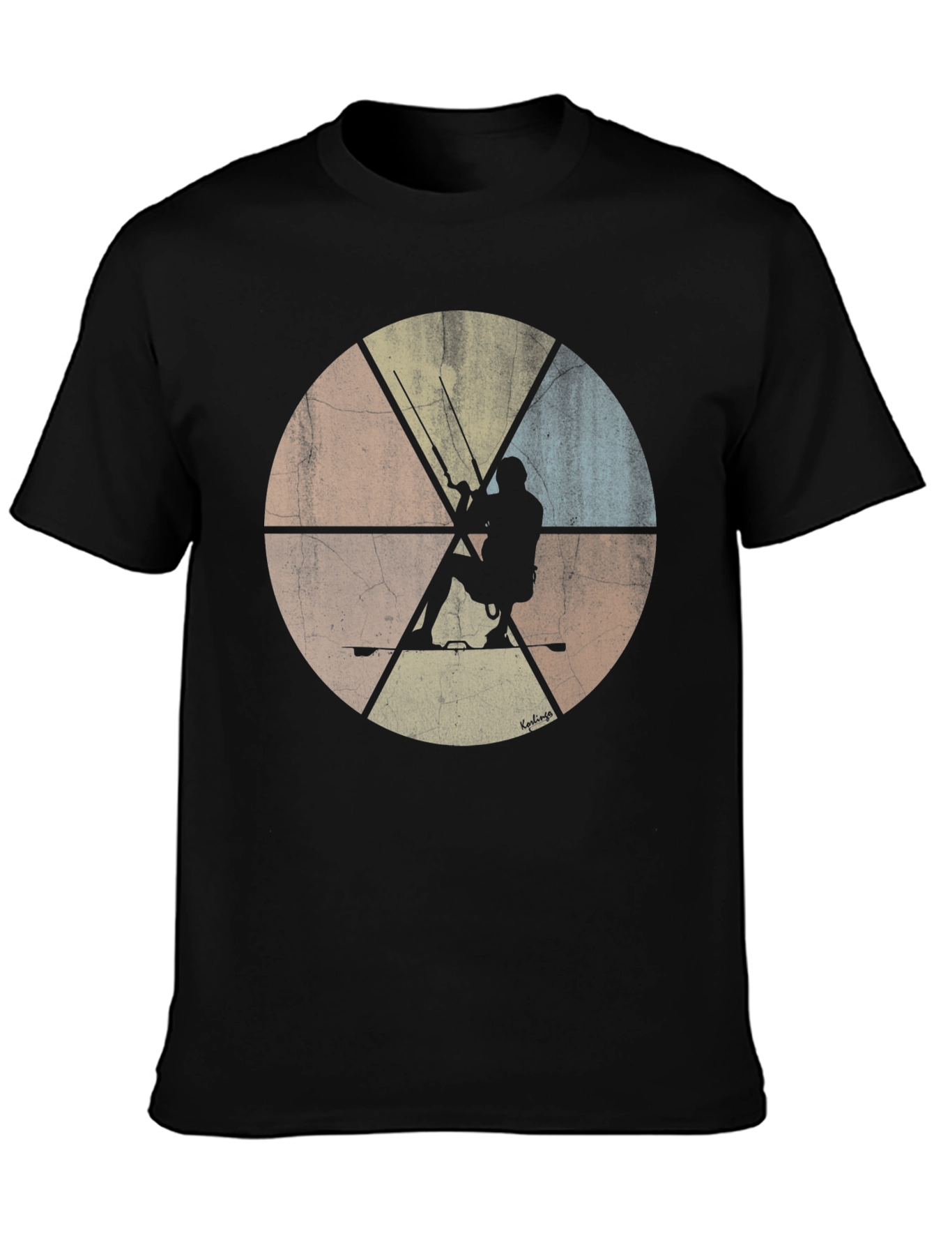 Kitesurfing Silhouette Graphic Tee - Retro Style