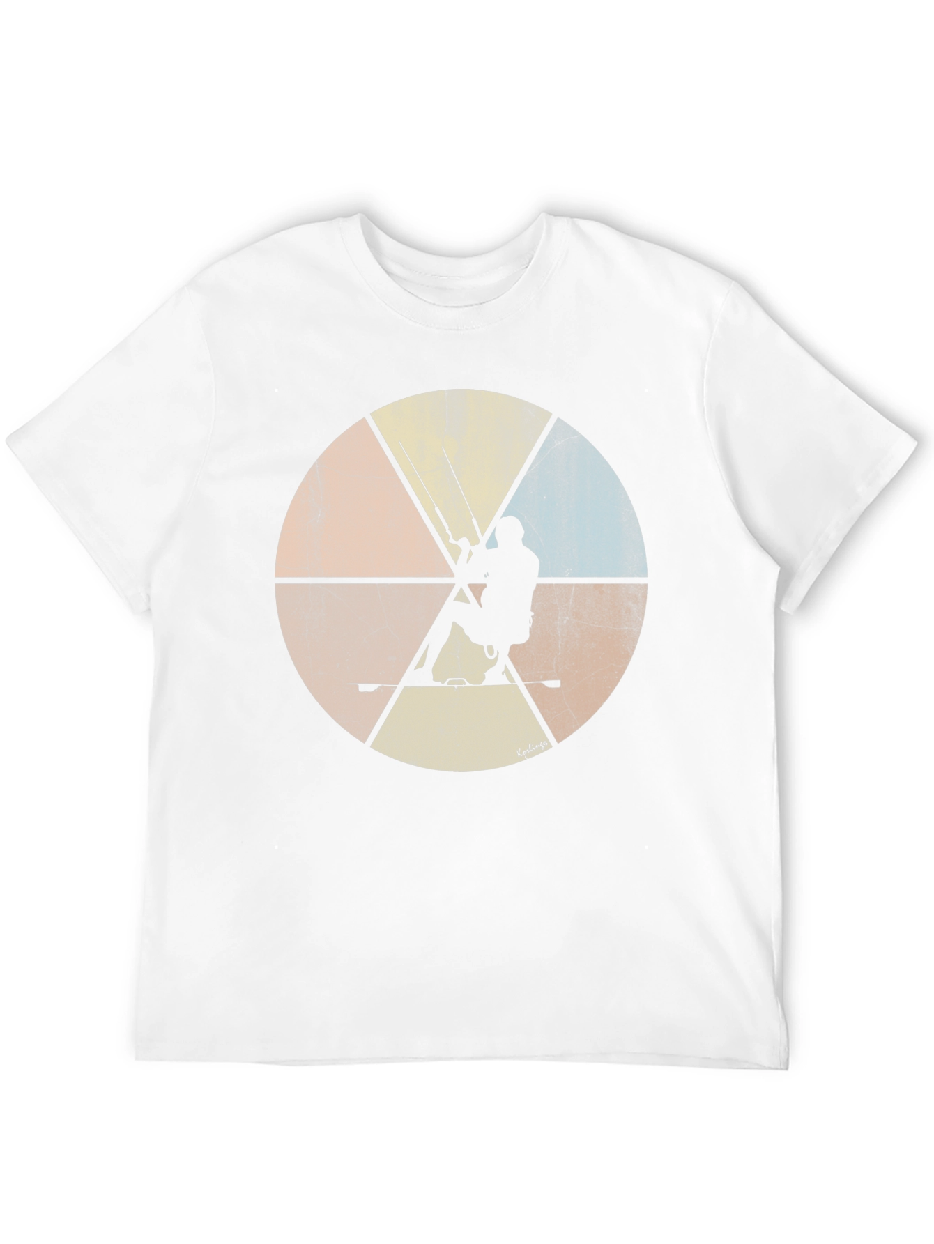 Kitesurfing Silhouette Graphic Tee - Retro Style
