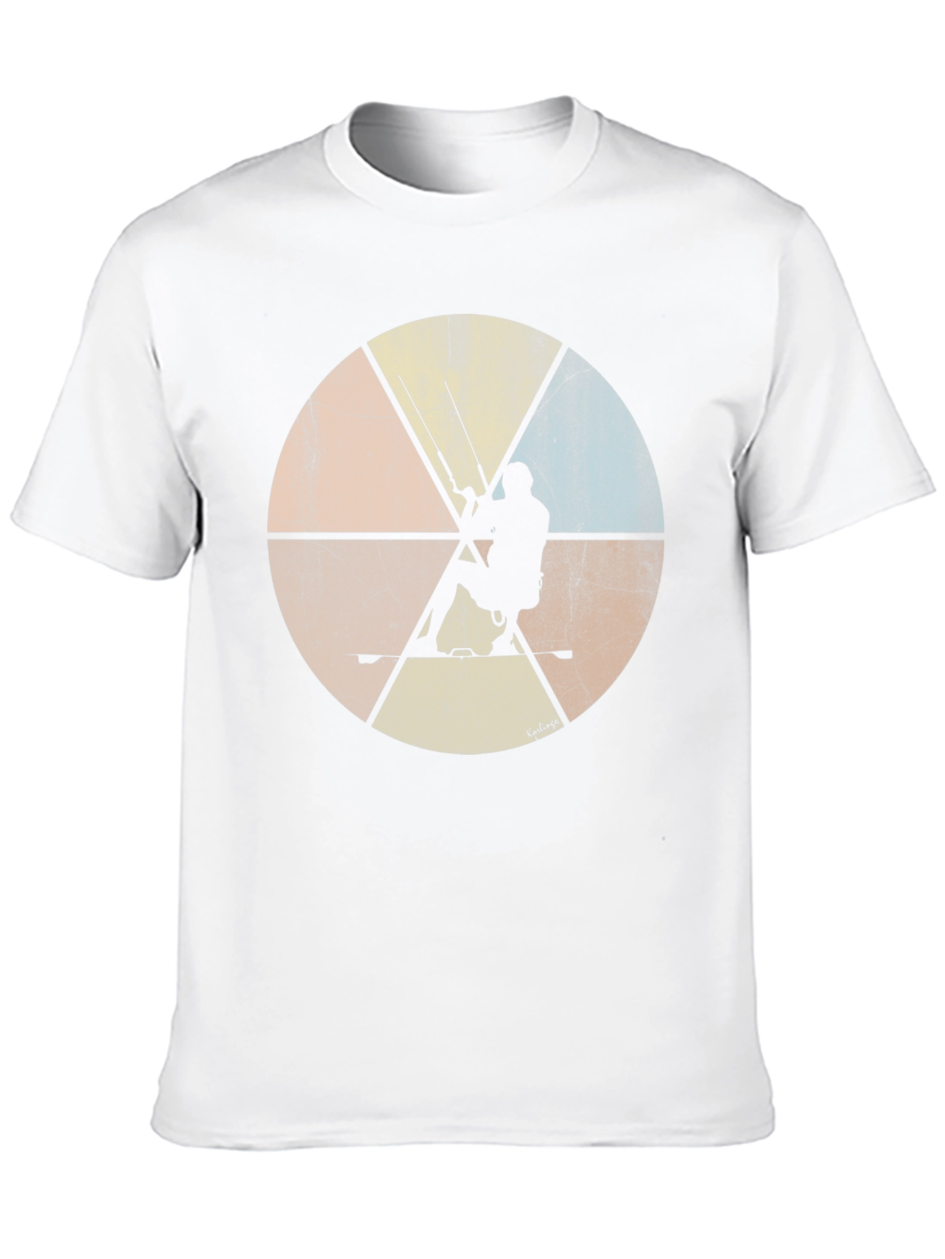 Kitesurfing Silhouette Graphic Tee - Retro Style