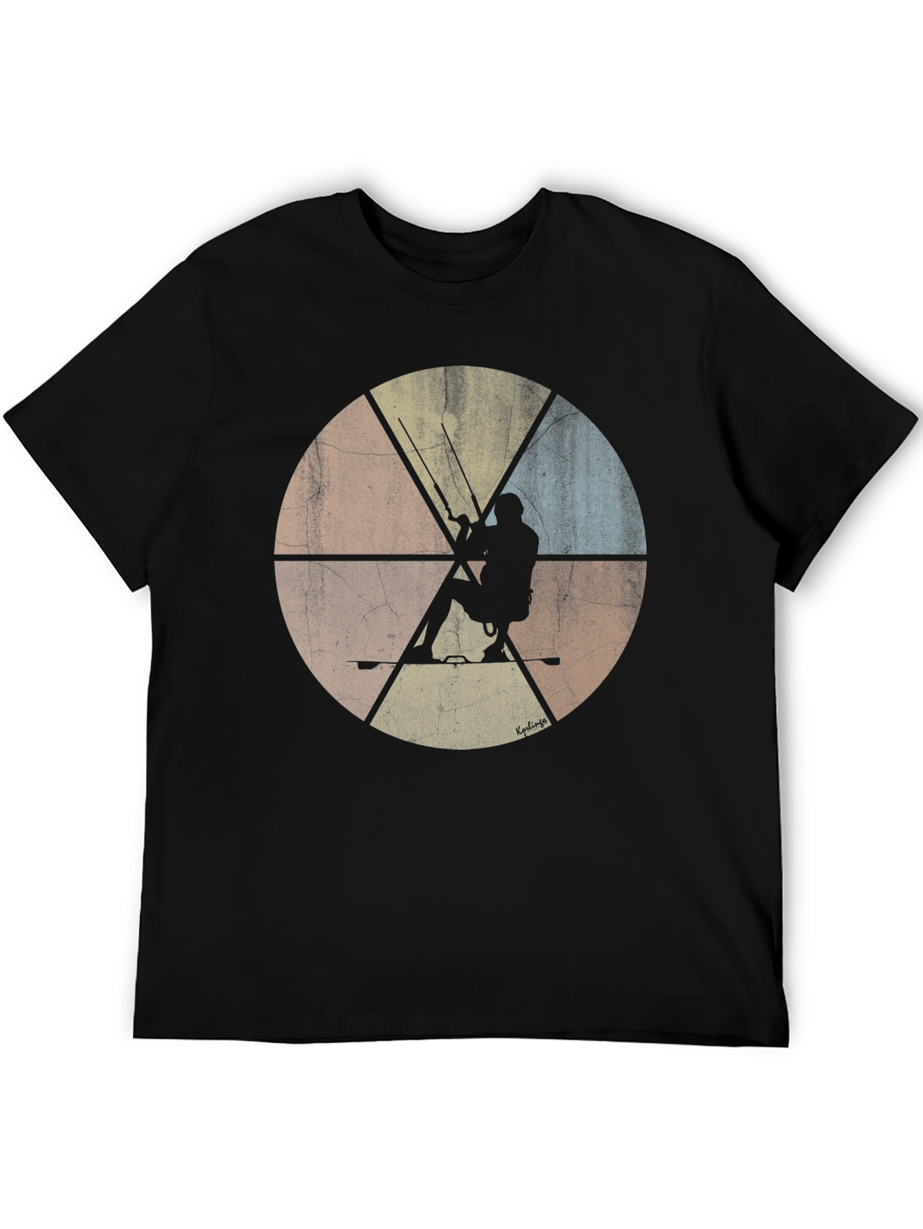 Kitesurfing Silhouette Graphic Tee - Retro Style