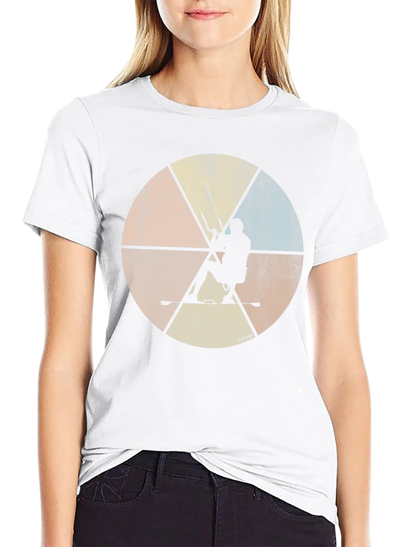 Kitesurfing Silhouette Graphic Tee - Retro Style