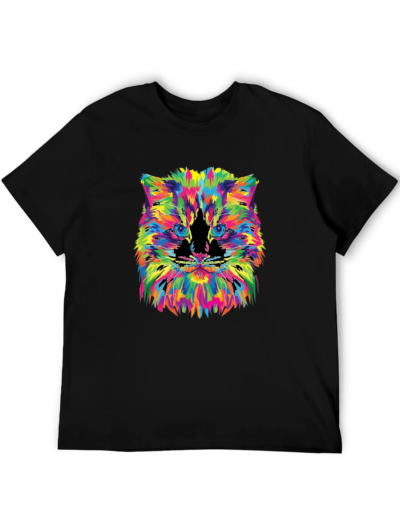 Colorful Cat Graphic T-Shirt