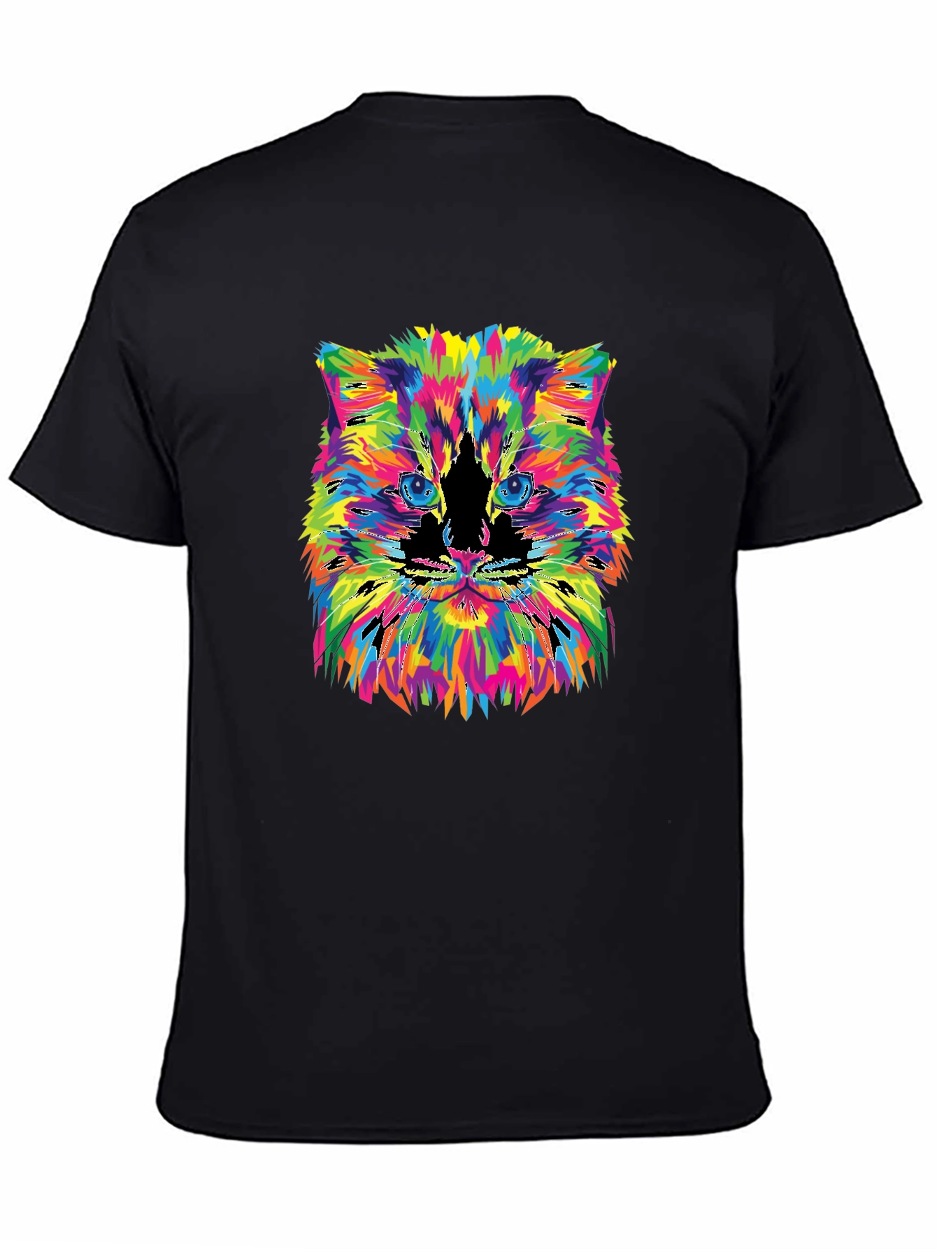 Colorful Cat Graphic T-Shirt