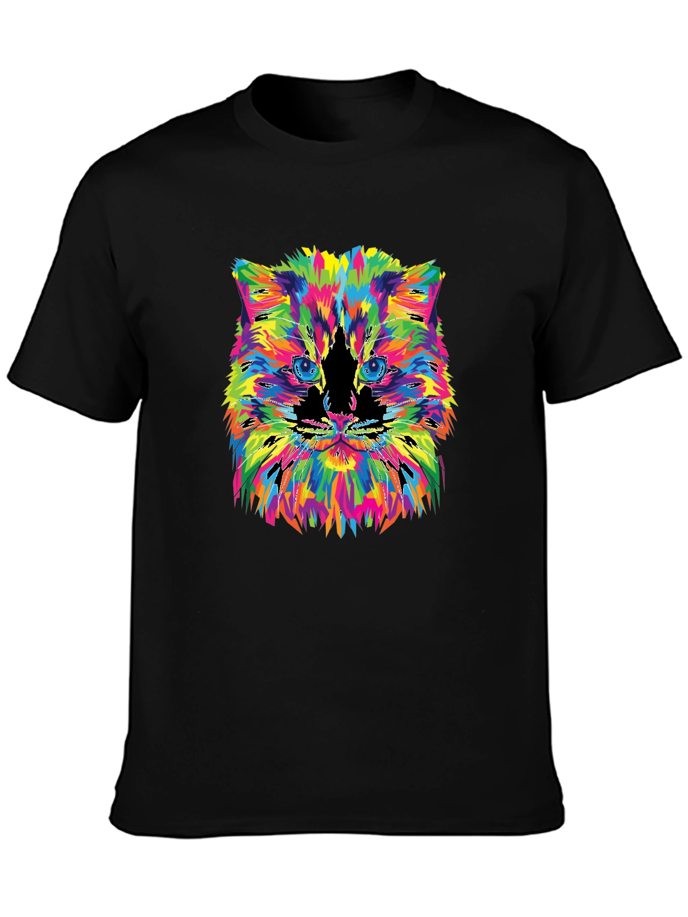 Colorful Cat Graphic T-Shirt