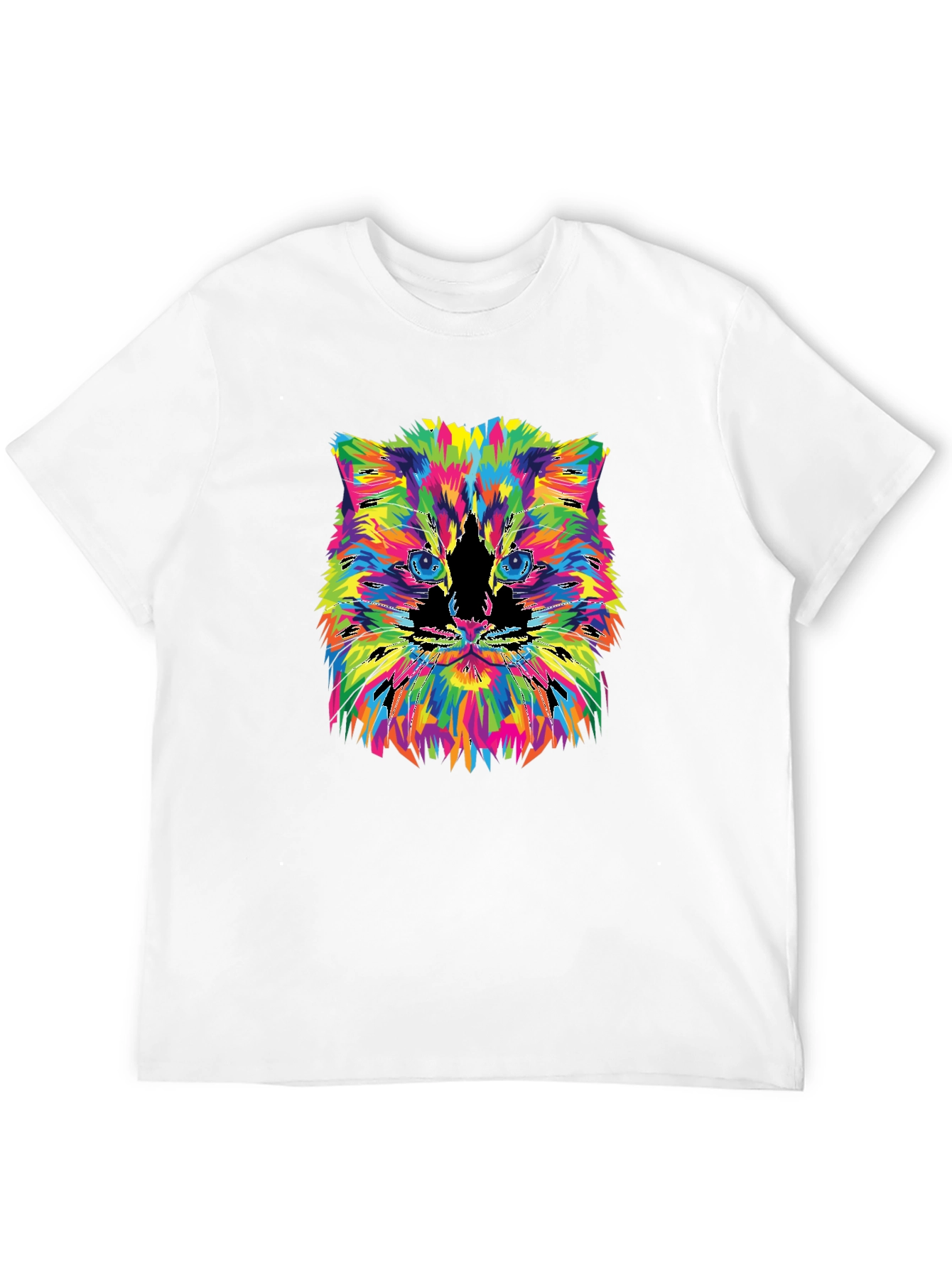 Colorful Cat Graphic T-Shirt
