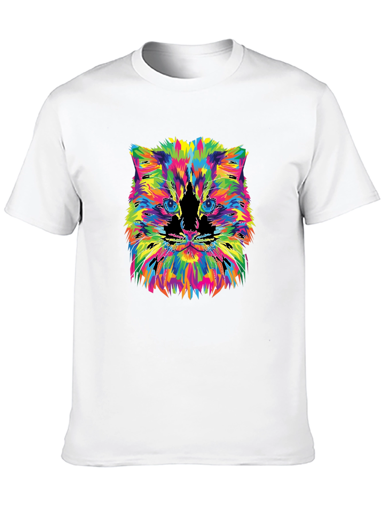 Colorful Cat Graphic T-Shirt