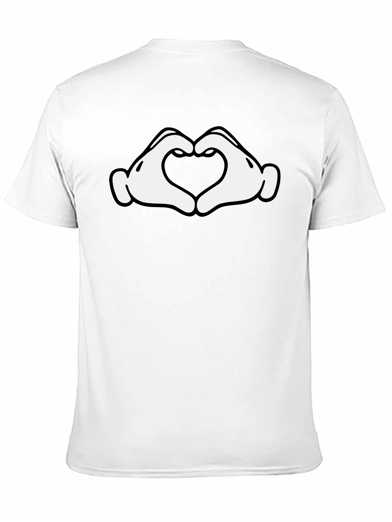 Heart Hands Graphic Tee - Black Cotton Blend
