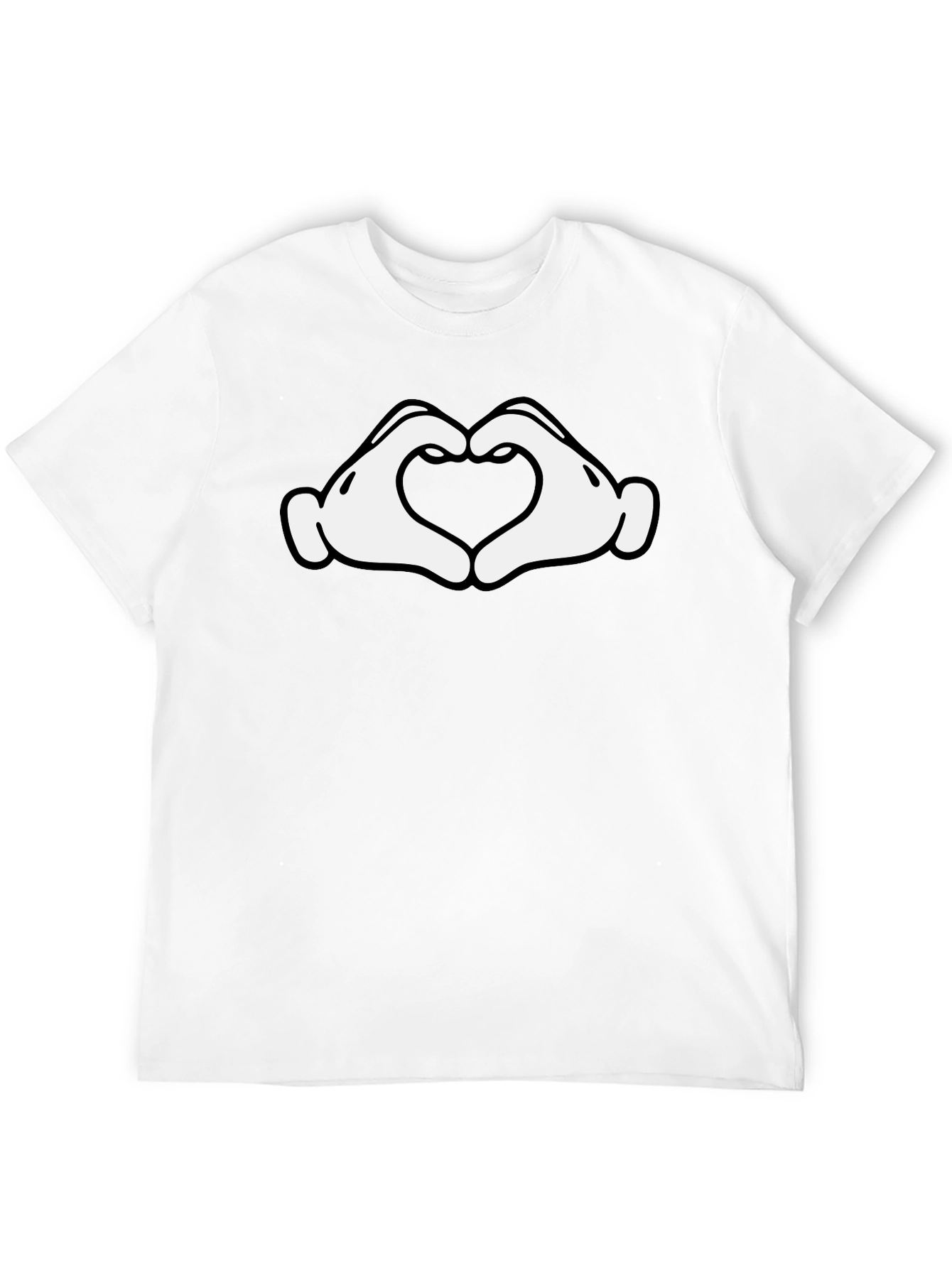 Heart Hands Graphic Tee - Black Cotton Blend