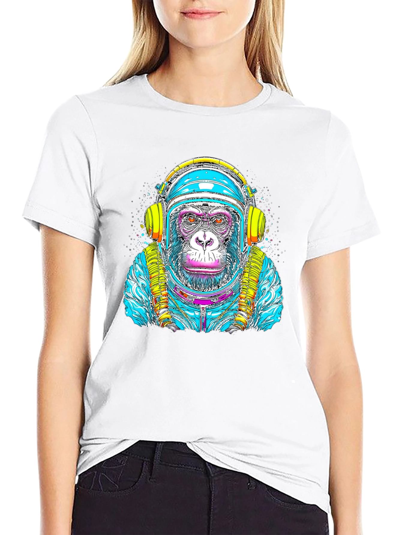 Astronaut Monkey Graphic Tee - Cool Space Ape Design