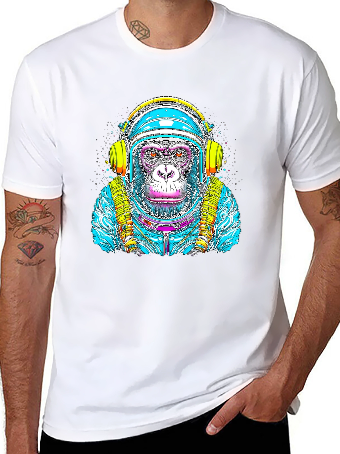 Astronaut Monkey Graphic Tee - Cool Space Ape Design