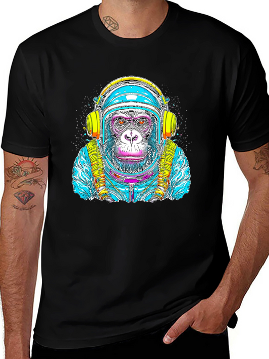 Astronaut Monkey Graphic Tee - Cool Space Ape Design