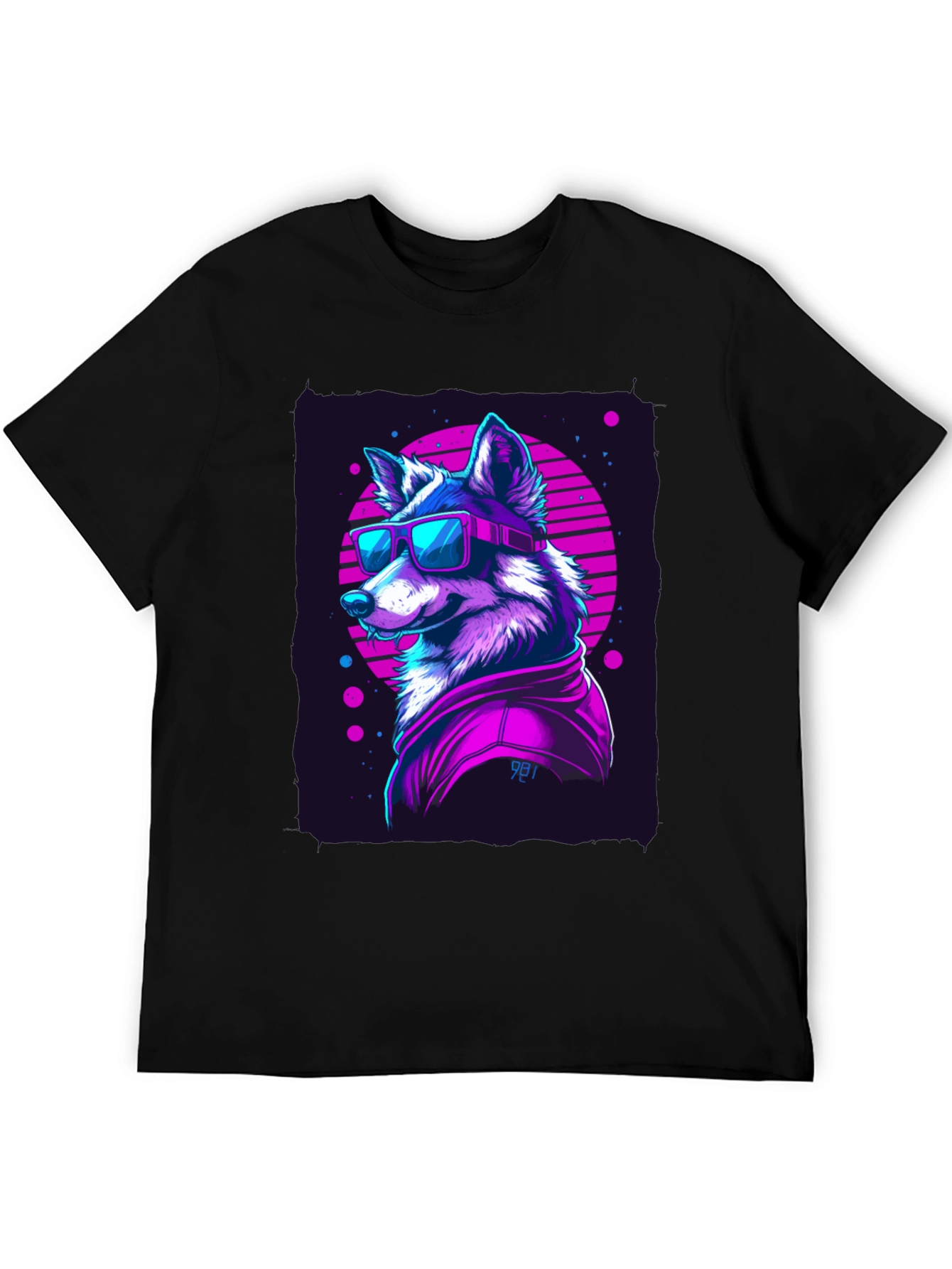 Retro Wolf Graphic Tee - 80s Style