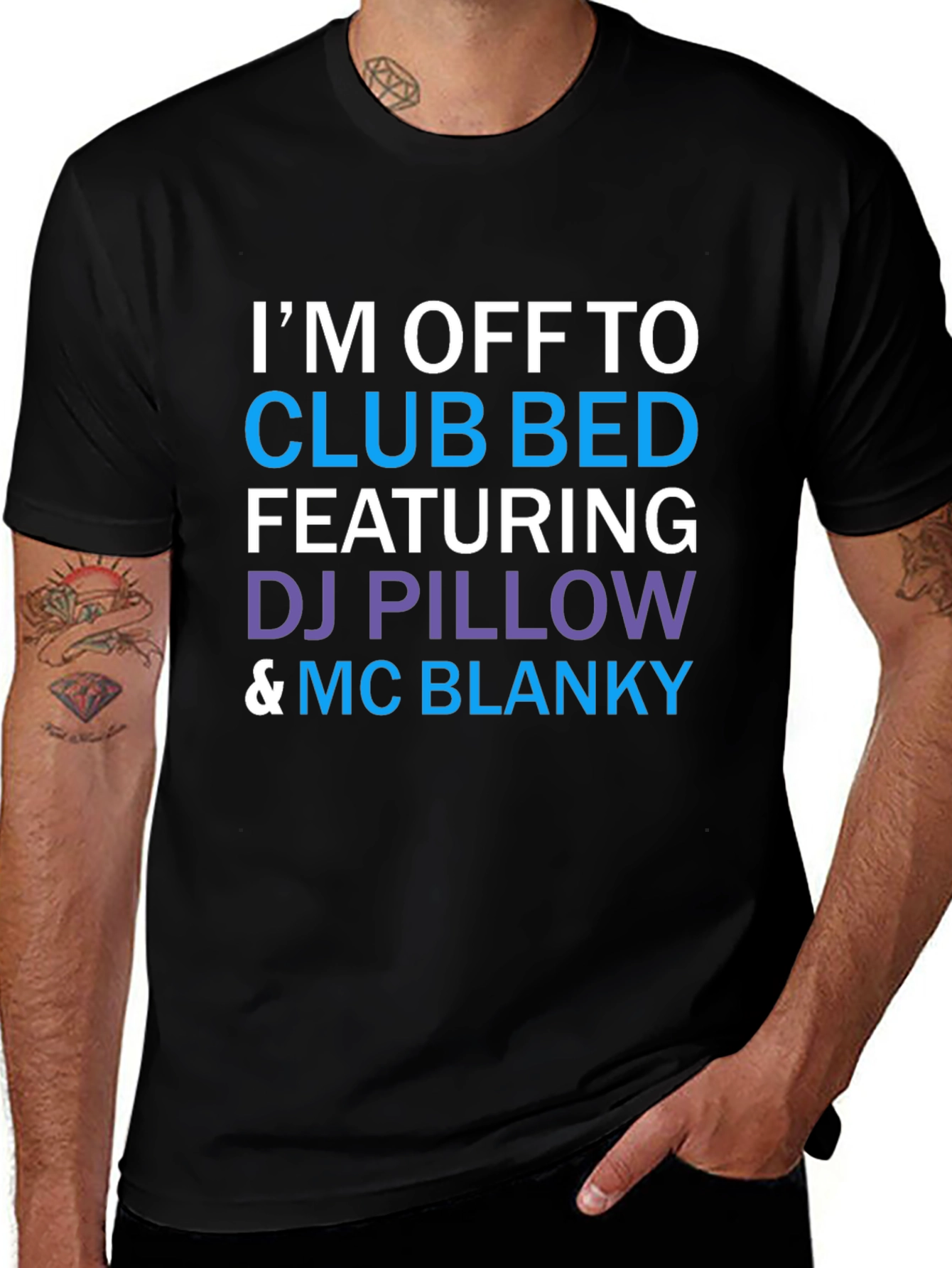 Club Bed T-Shirt: DJ Pillow & MC Blanky