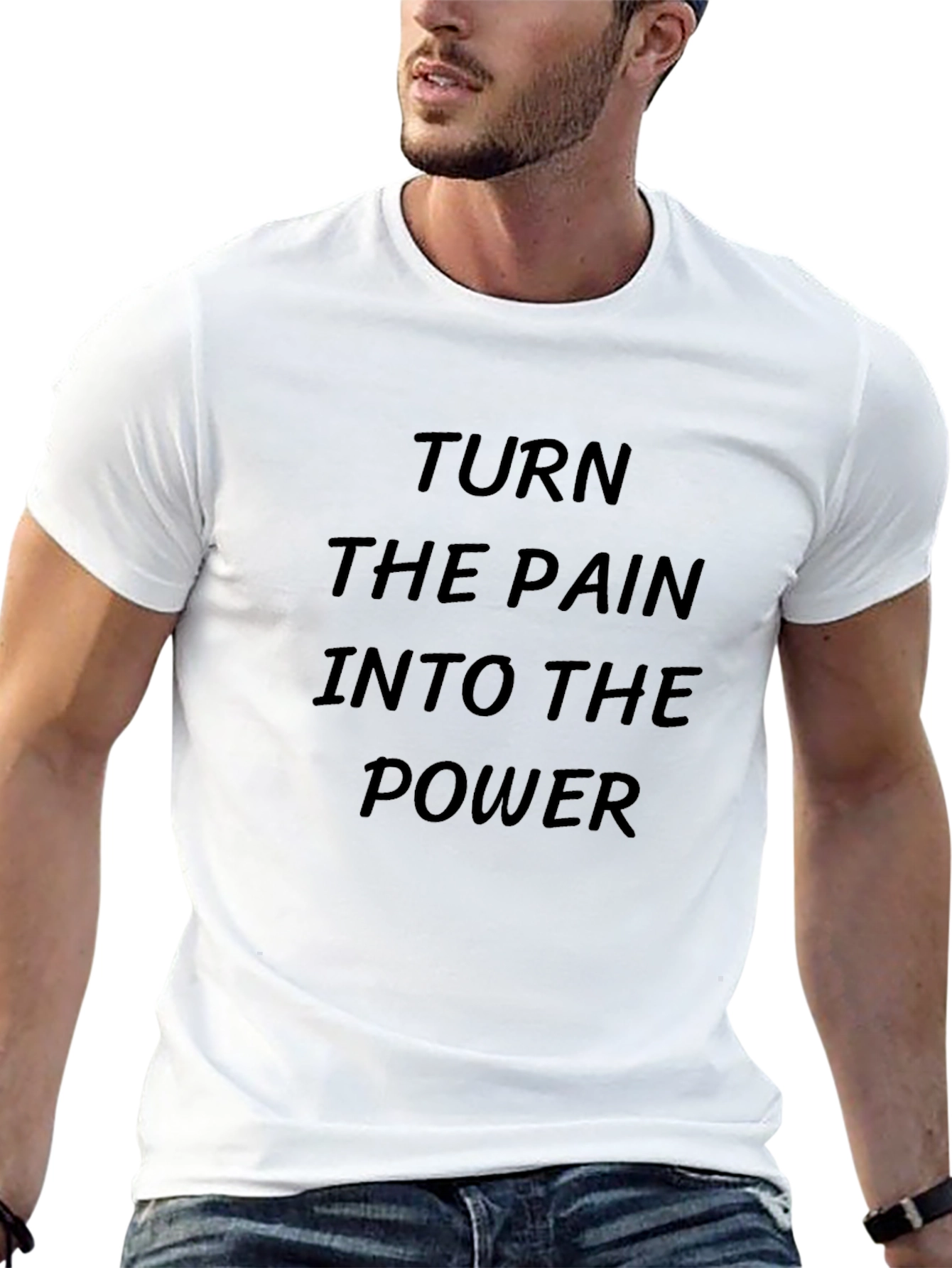 Inspirational Black T-Shirt: Turn Pain Into Power