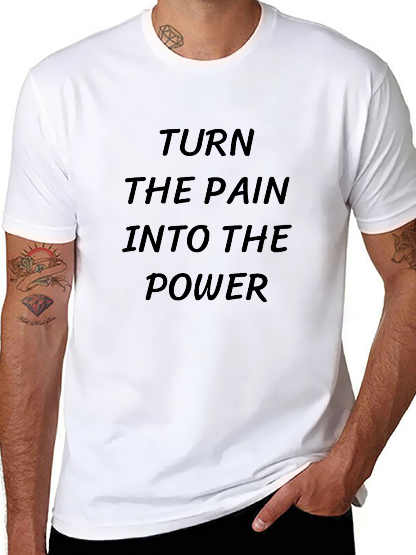 Inspirational Black T-Shirt: Turn Pain Into Power