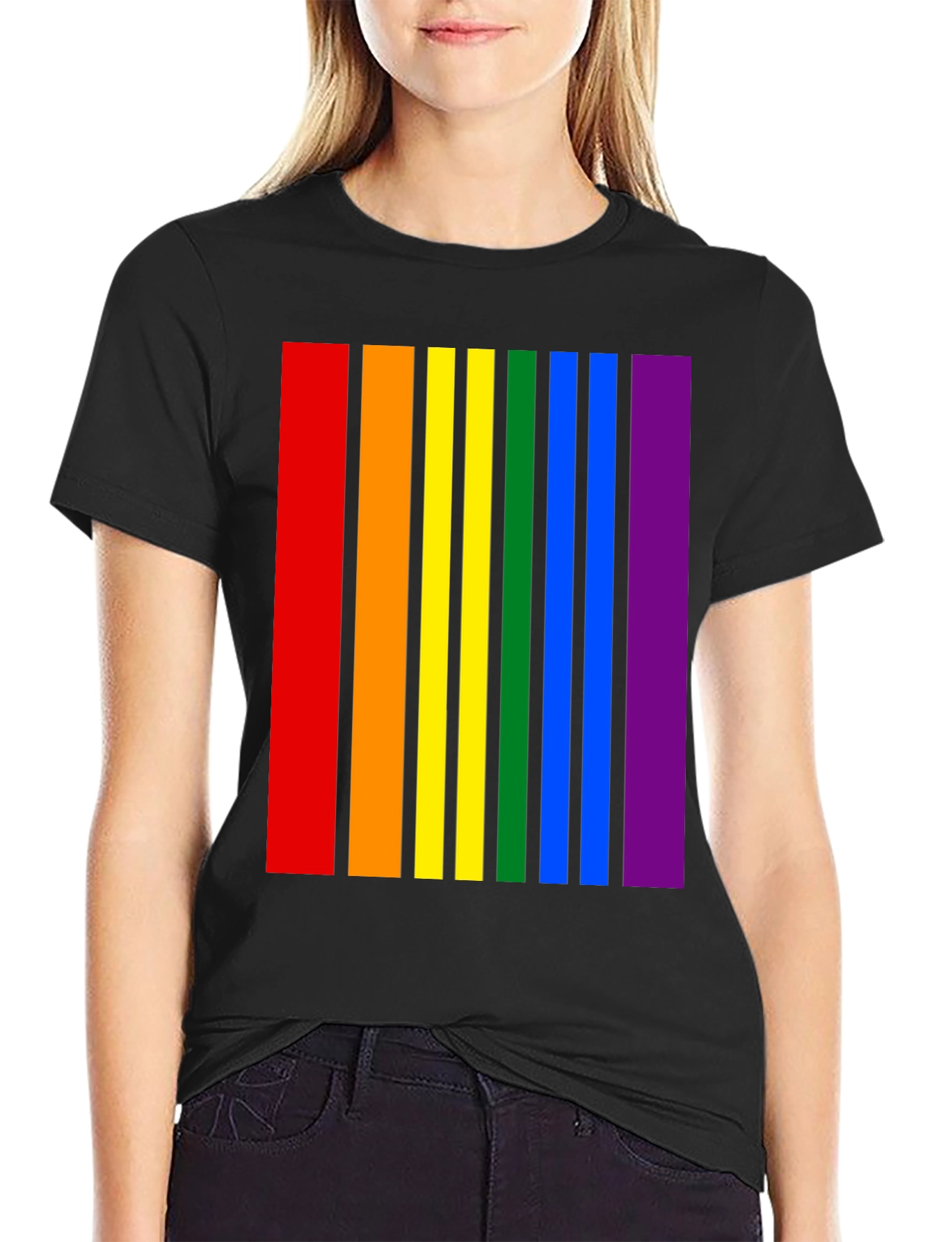Pride Stripes Black T-Shirt