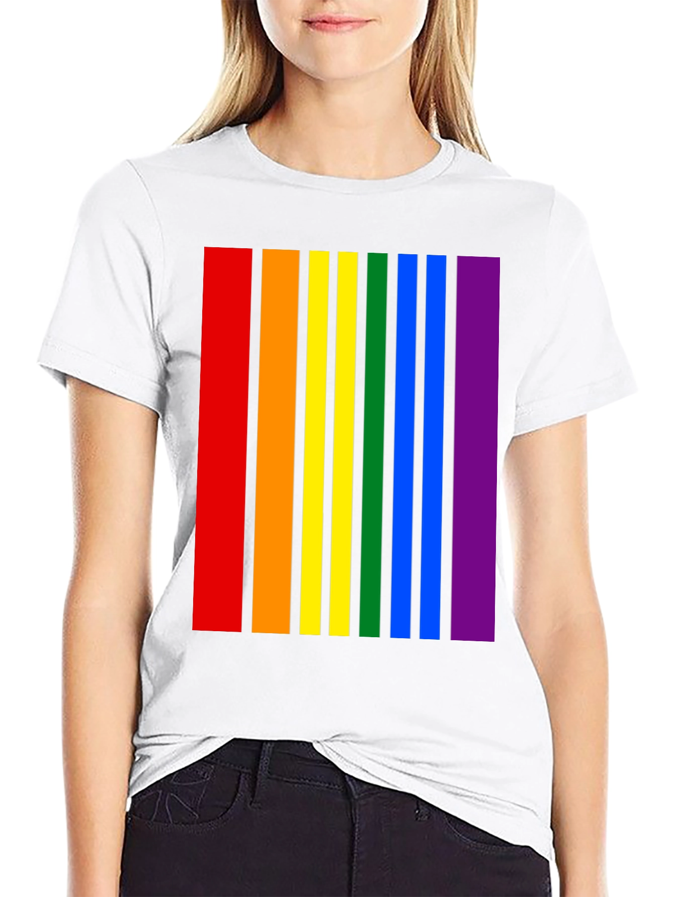 Pride Stripes Black T-Shirt