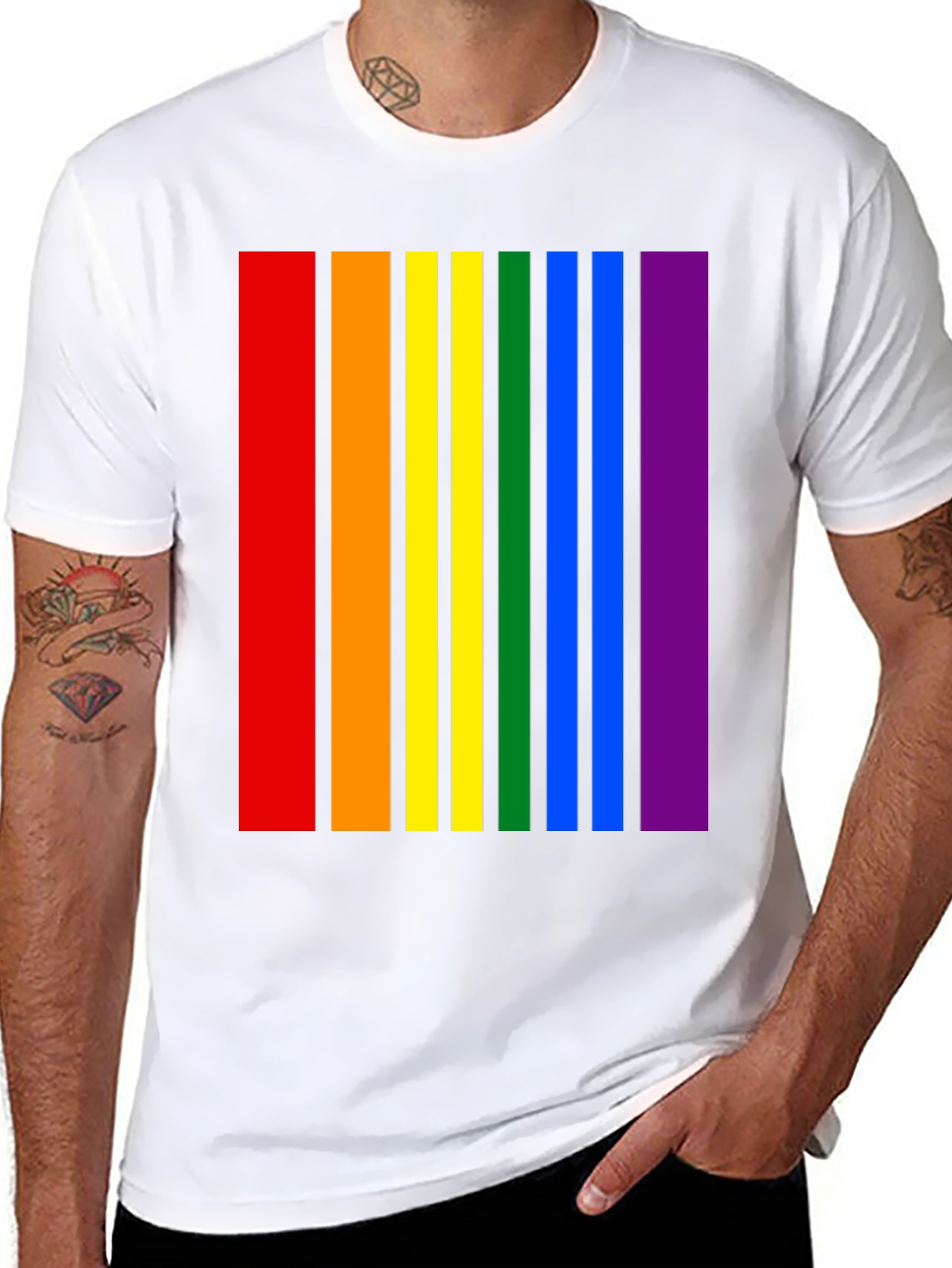 Pride Stripes Black T-Shirt