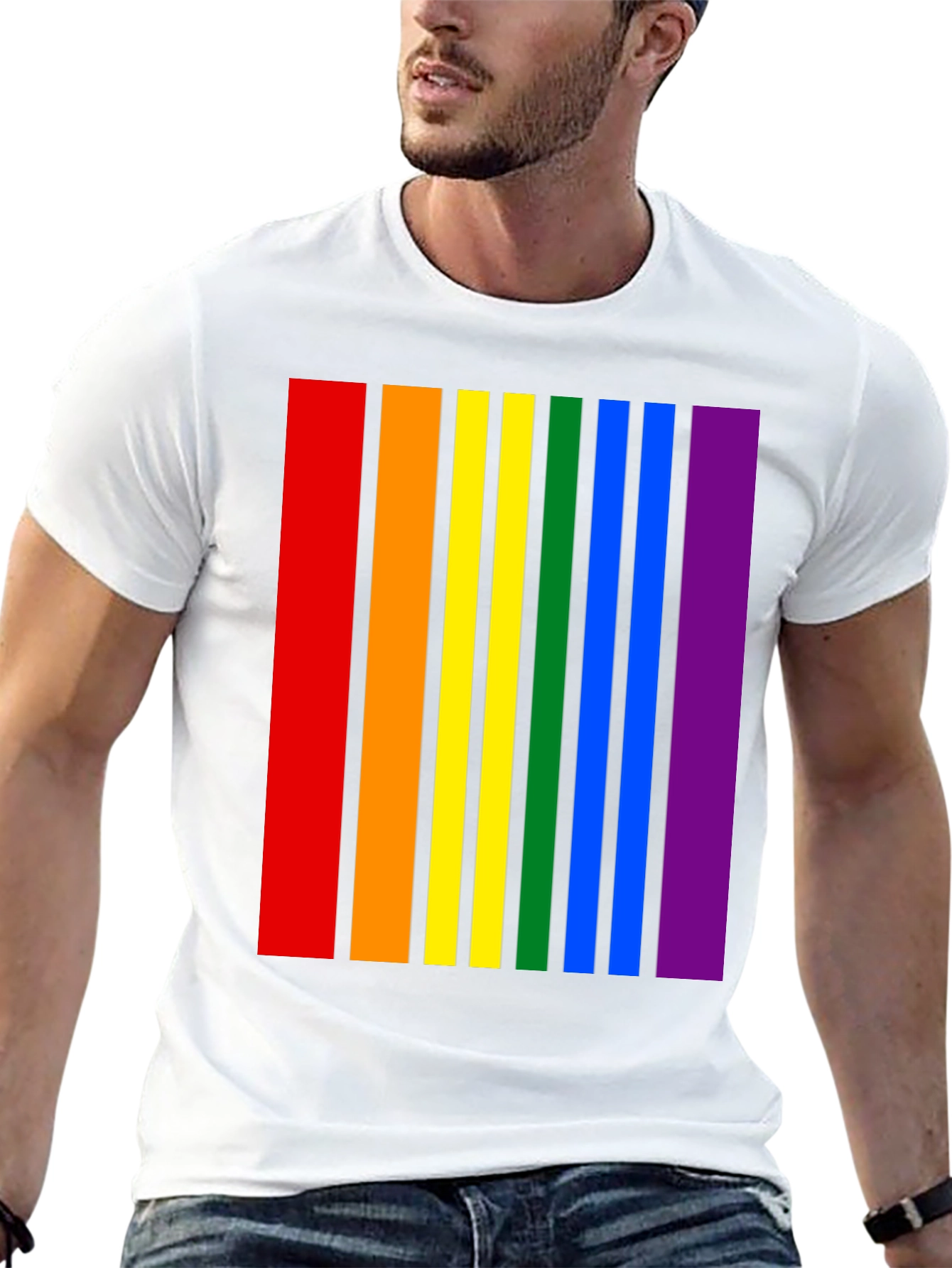 Pride Stripes Black T-Shirt