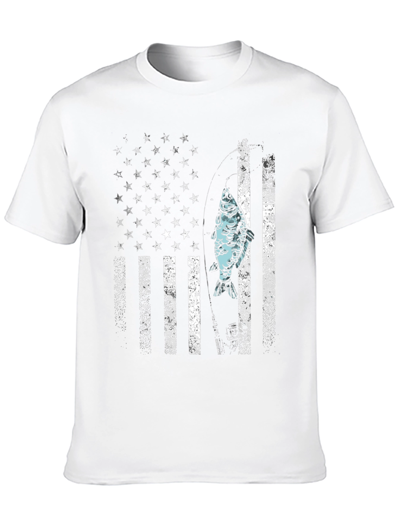American Flag Fish Graphic T-Shirt