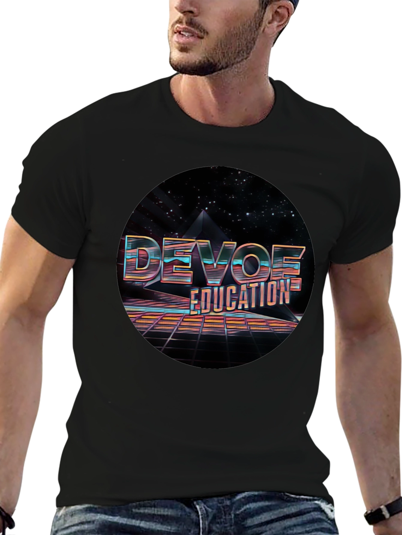 Retro Devoe Education Graphic Tee - Black