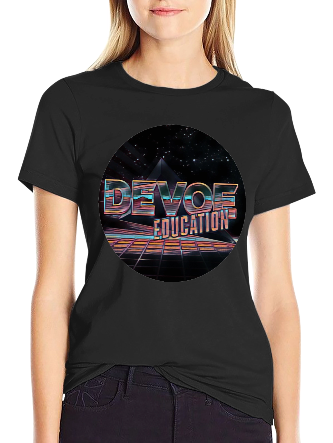 Retro Devoe Education Graphic Tee - Black