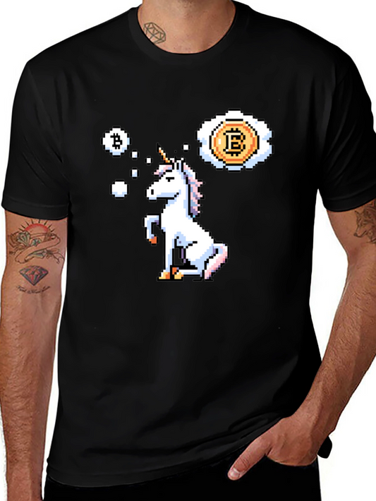 Bitcoin Unicorn T-Shirt - Crypto Pixel Art Tee