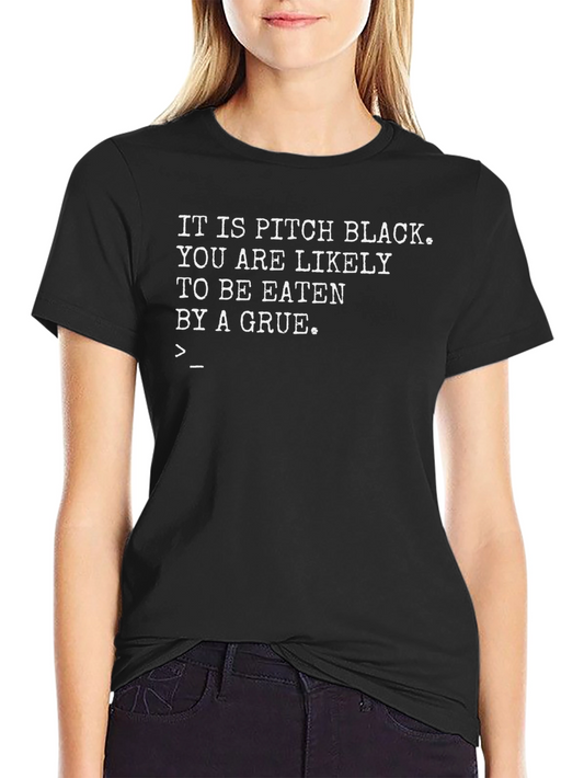 Pitch Black Grue T-Shirt - Adventure Game Humor Tee