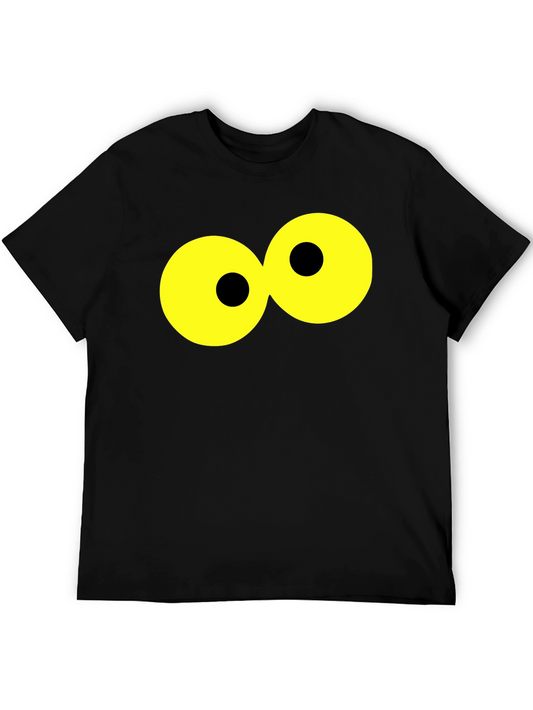 Funny Cartoon Eyes Black T-Shirt