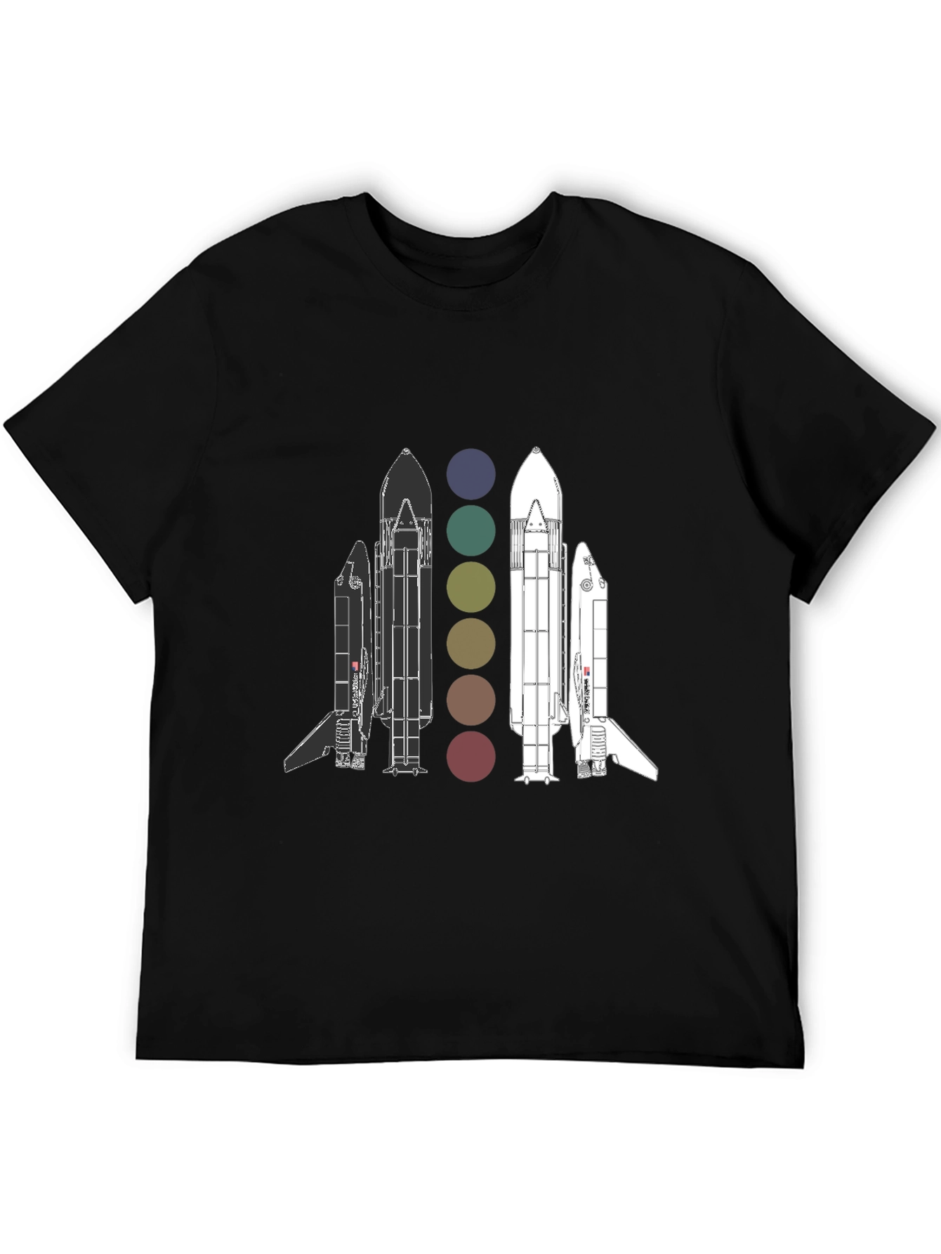 Space Shuttle Evolution Graphic T-Shirt - Black