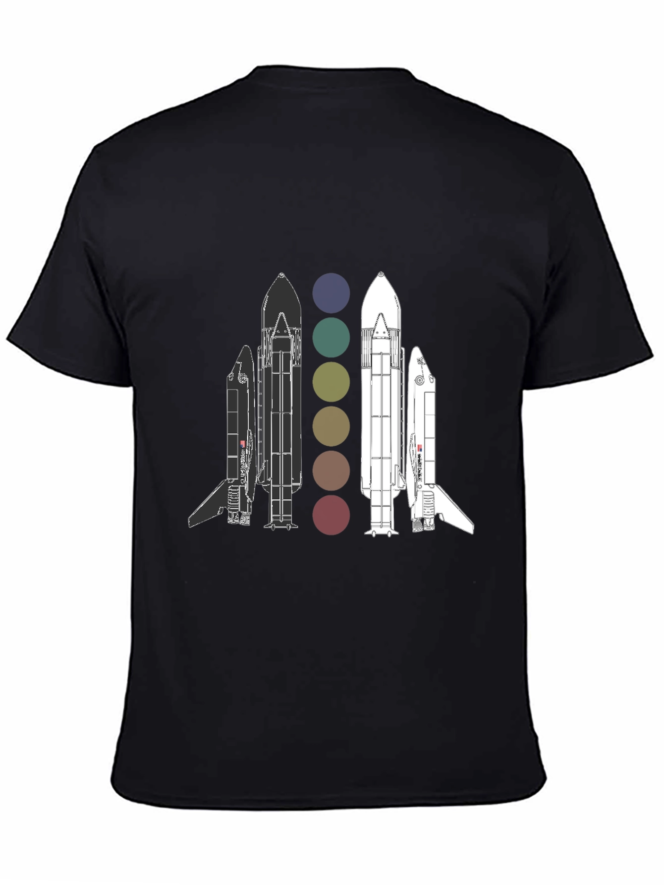 Space Shuttle Evolution Graphic T-Shirt - Black