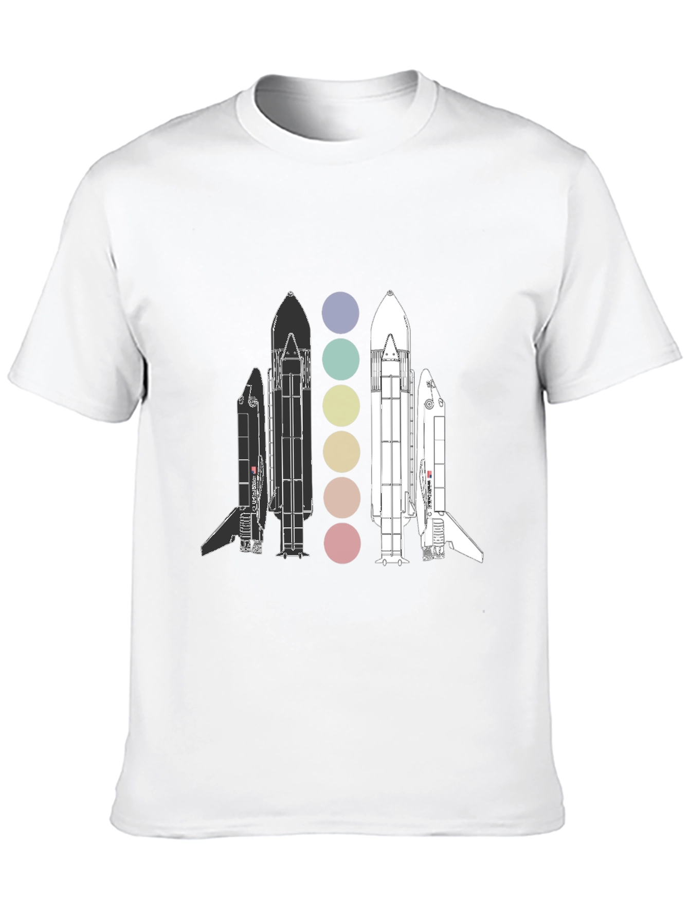 Space Shuttle Evolution Graphic T-Shirt - Black