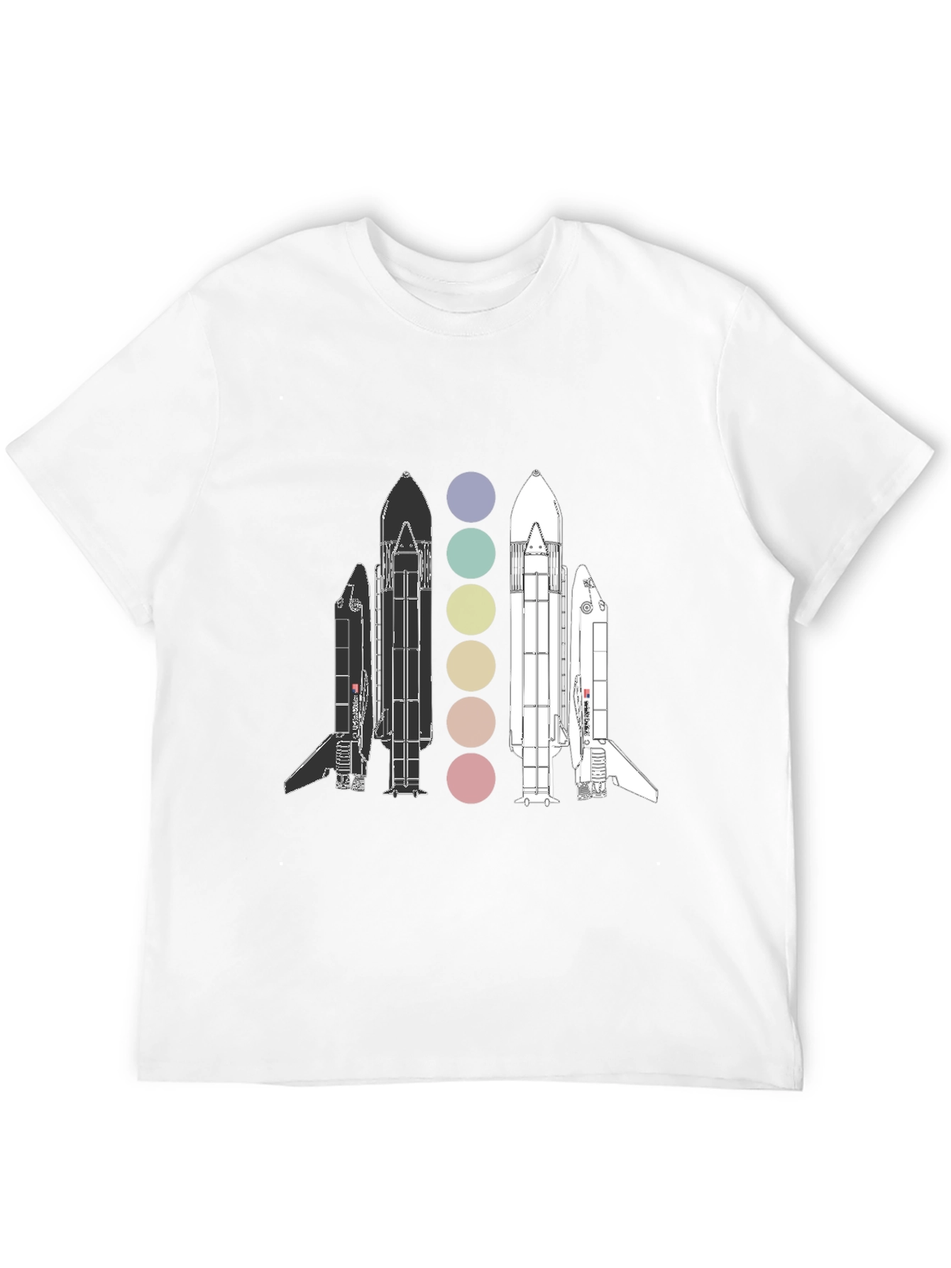 Space Shuttle Evolution Graphic T-Shirt - Black