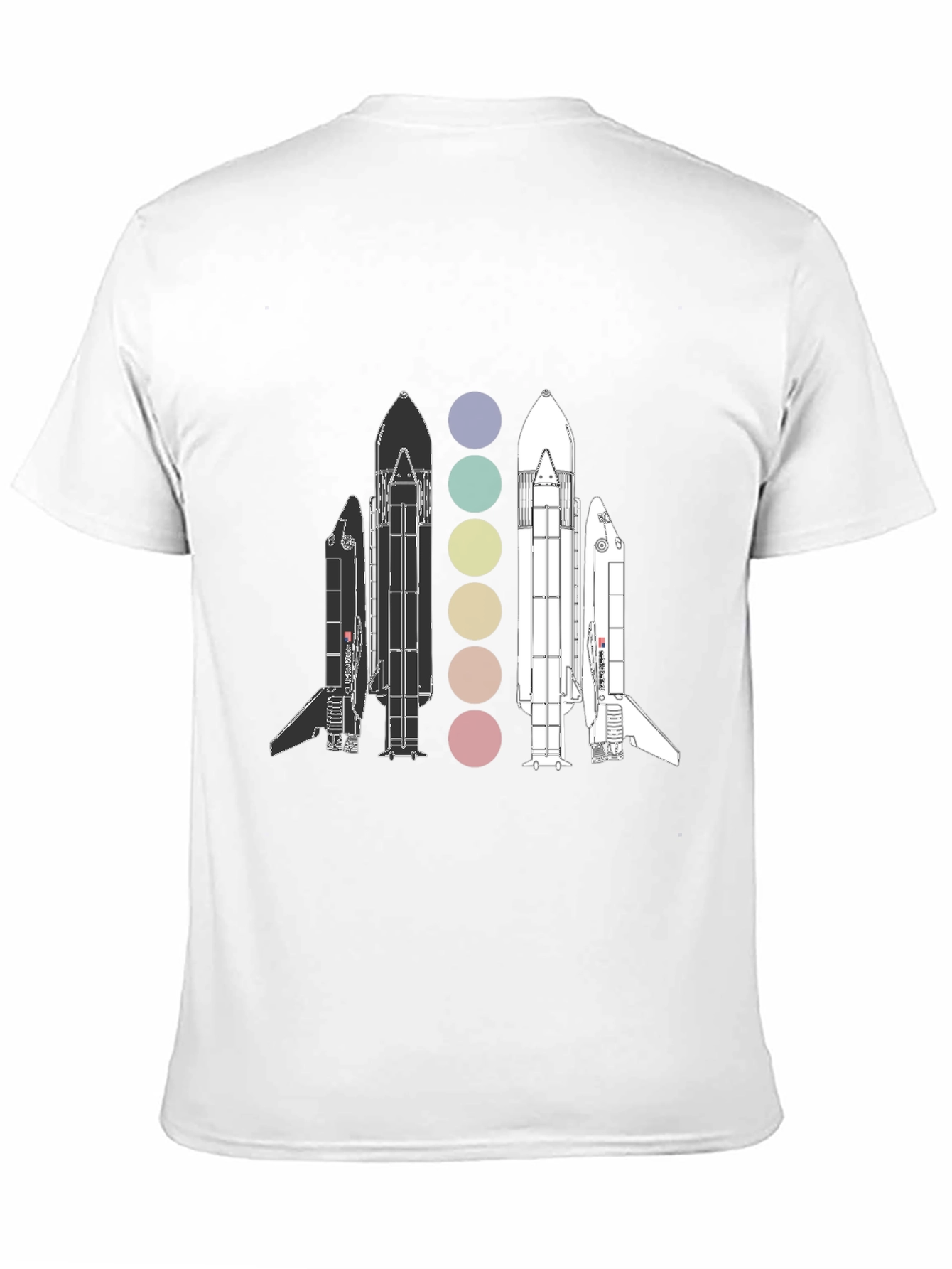 Space Shuttle Evolution Graphic T-Shirt - Black