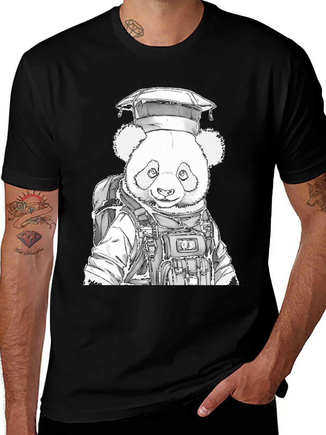 Panda Grad T-Shirt - Academic Style
