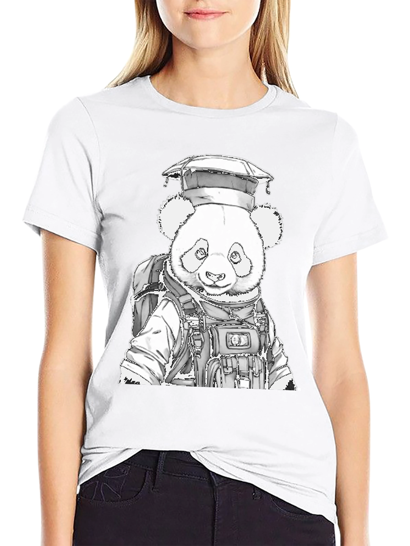 Panda Grad T-Shirt - Academic Style