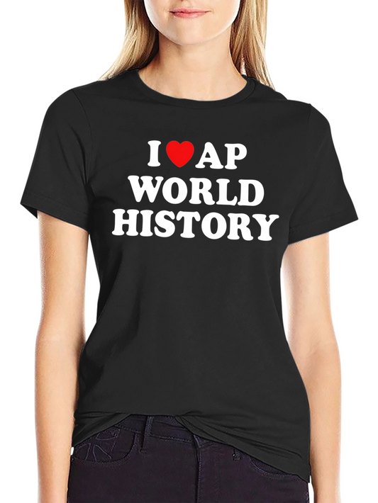 I Heart AP World History T-Shirt - Black